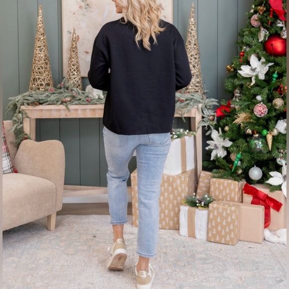 NWT Black Scuba Sweatshirt with Leopard Lettering. - Picture 3 of 5